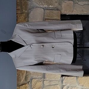 Ann Taylor khaki pinstripe blazer, 10 petite